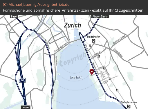 Anfahrtsskizze Zürich (Klausstrasse) Übersicht (510)