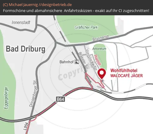 Anfahrtsskizze Bad Driburg (Detailkarte) (612)