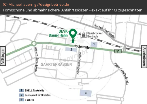 Anfahrtsskizze Saarbrücken (687)