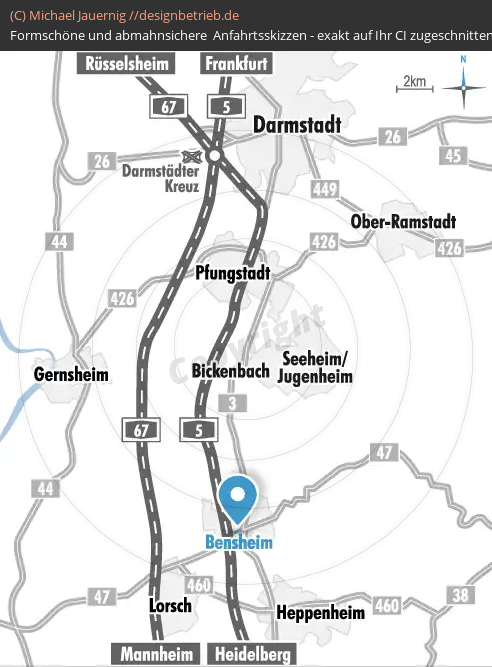 Anfahrtsskizze Bensheim (734)