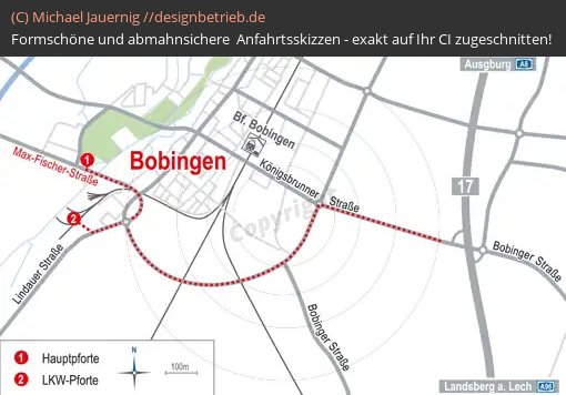 Anfahrtsskizze Bobingen / München (798)