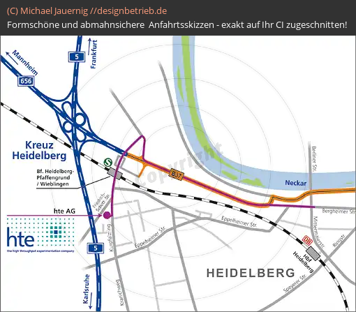 Anfahrtsskizzen erstellen / Anfahrtsskizze Heidelberg   hte Aktiengesellschaft (205)