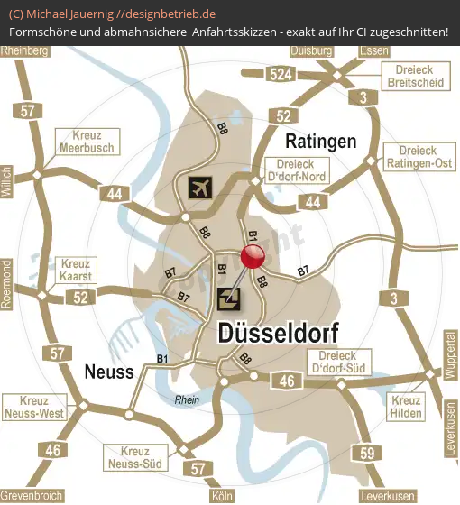Anfahrtsskizze Düsseldorf Übersichtskarte (339)