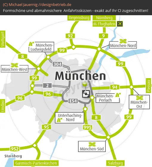 Anfahrtsskizze München Übersichtskarte (345)