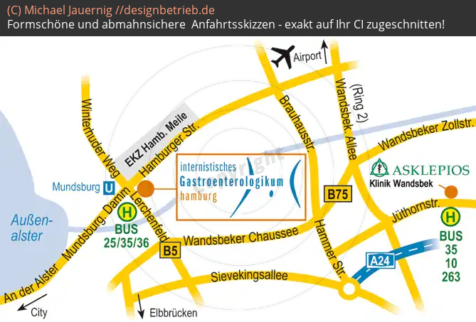 Anfahrtsskizzen erstellen / Anfahrtsskizze Hamburg   (Arztpraxis und Asklepios-Klinik) (35)