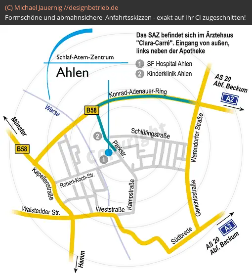 Anfahrtsskizze Ahlen Parkstraße (504)