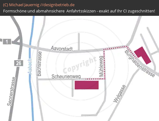 Anfahrtsskizzen erstellen / Anfahrtsskizze Lenzburg    (Schweiz) | Webdesign S. Beer (664)