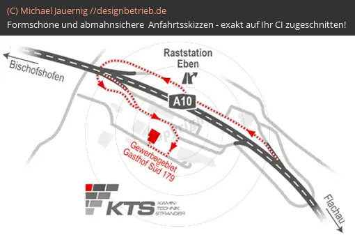 Anfahrtsskizzen erstellen / Anfahrtsskizze Eben   KTS Kamintechnik Stranger GmbH (674)