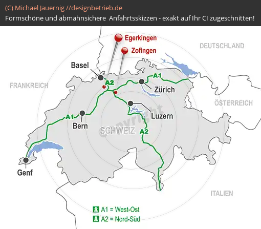 Anfahrtsskizzen erstellen / Anfahrtsskizze Zofingen (Schweiz)   Übersichtskarte | Melitta GmbH (758)